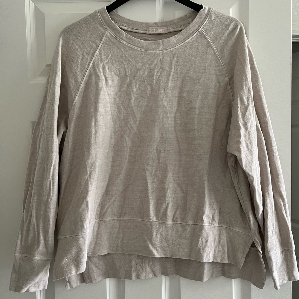 Casual Beige Long Sleeve Top